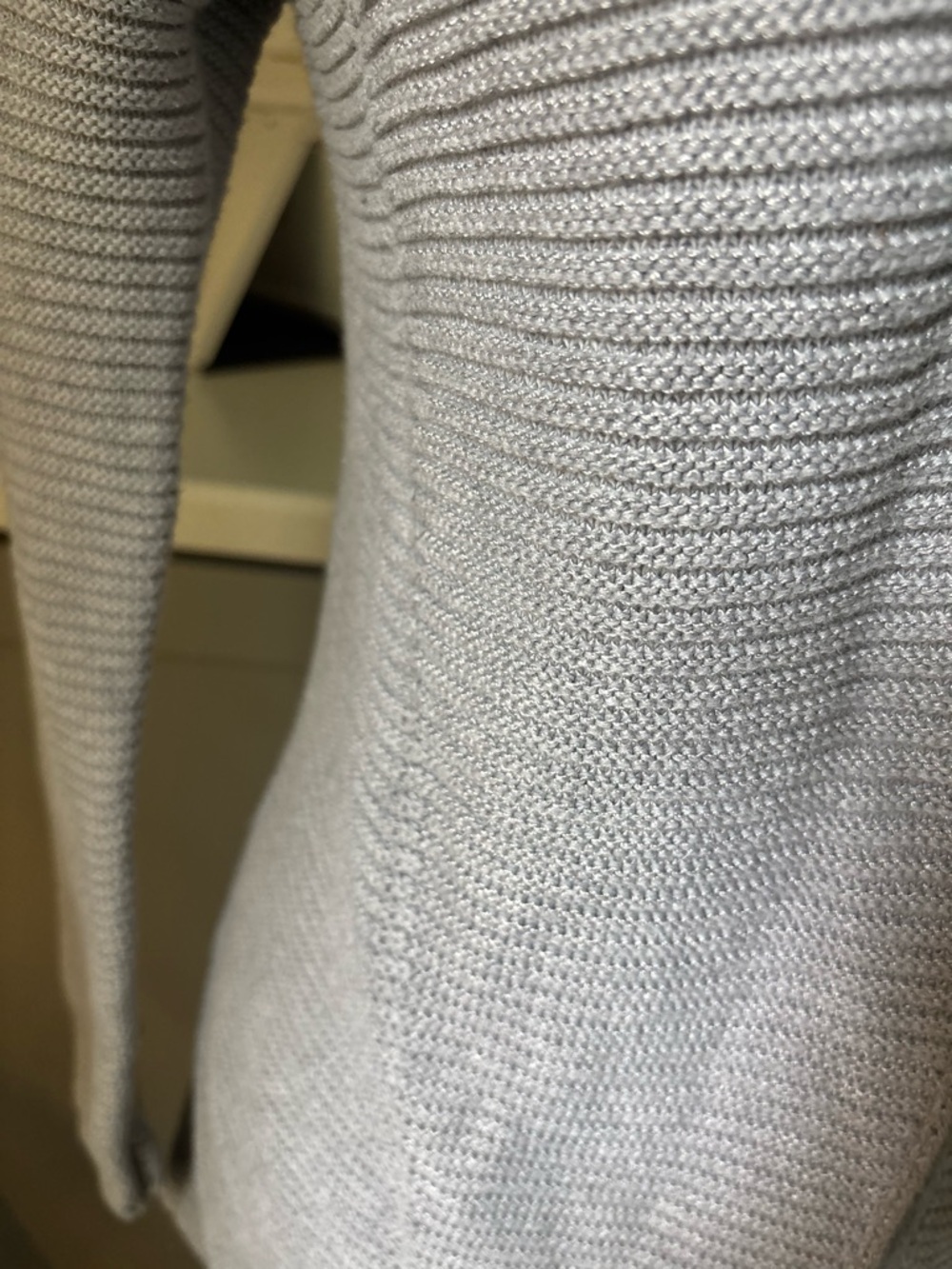 Vince Light Gray Ribbed Open-Front Cardigan - Picture 3 of 5